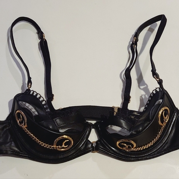 Honey Birdette Claire Leatherette Push Up Bra - Picture 3 of 5